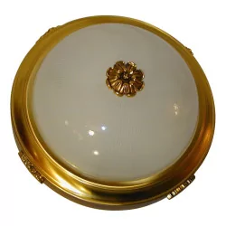 large old gold ceiling light with patterns.