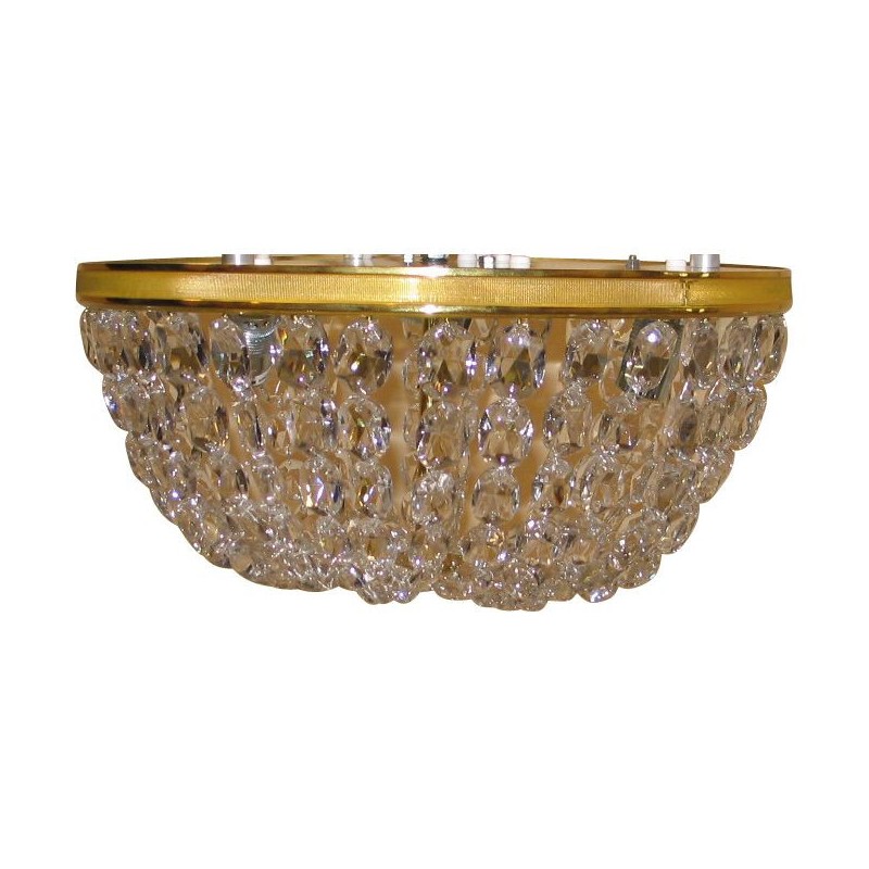 Deckenlampe aus Messing und Kristallen. - Moinat - Deckenleuchter Deckenlampe aus Messing und Kristallen. - Moinat - Deckenleuchter