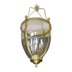 Large monumental “Egg” lantern in chased bronze with 8 …