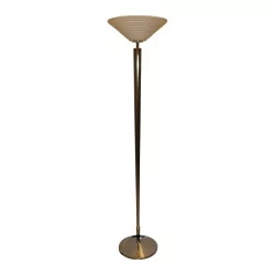 chrome “Delage” floor lamp with glassware.