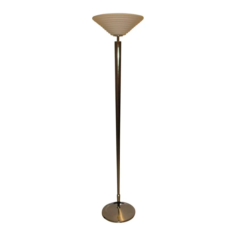 Lampadaire “Delage” chromé avec verrerie. - Moinat - Lampadaires (au sol)