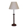 Lampe en tôle peinte rouge avec abat-jour blanc. - Moinat - Lampes de table
