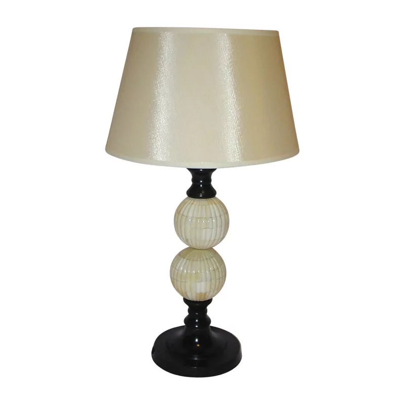 Lampe “Poros” avec abat-jour beige. - Moinat - Lampes de table