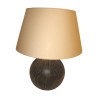 Lampe "Coco" noire, avec abat-jour beige. - Moinat - Lampes de table