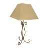 Lampe à 3 branches en fer forgé patiné alu avec abat-jour - Moinat - Lampes de table