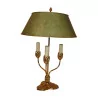 “Nymphéa” lamp, with 3 lights, with shade in green sheet metal. - Moinat - Table lamps