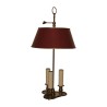 Lampe bouillotte 3 feux à plateau trèfle, en laiton patiné, … - Moinat - Lampes de table
