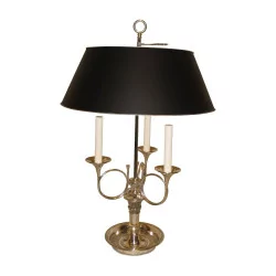 Lampe bouillotte Directoire en bronze argenté à 3 lumières, …