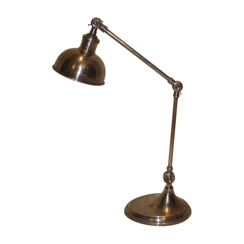 nickel desk lamp on an oval base. - Moinat - Table lamps