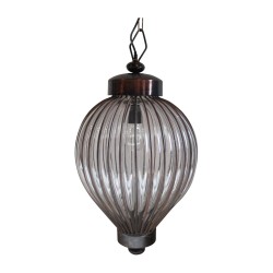 \"Shanghai\" glass and metal pendant chandelier.