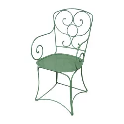 Wrought iron garden armchair, \"Anière\" model, painted in