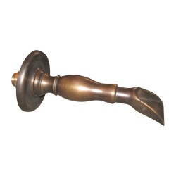 Burnished bronze scoop neck.