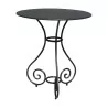 Guéridon 3 pieds en fer forgé peint en noir. - Moinat - Tables