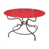 “Arditi” table in oxblood painted wrought iron. - Moinat - VE2022/2