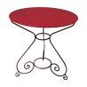 round wrought iron garden table painted red. - Moinat - Heritage