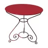 个涂成红色的圆形锻铁花园桌。 - Moinat - Heritage