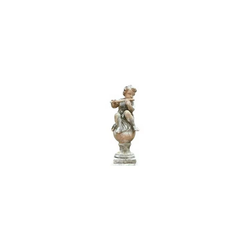 Statue in reconstituted stone “Flute Player”. Base 27 x 27 … - Moinat - Statues