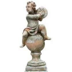 Statue aus rekonstituiertem Stein „Beckenspieler“. Basis 27 x …