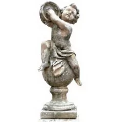 Statue aus rekonstituiertem Stein „Tamburinspieler“. Basis 29 x …