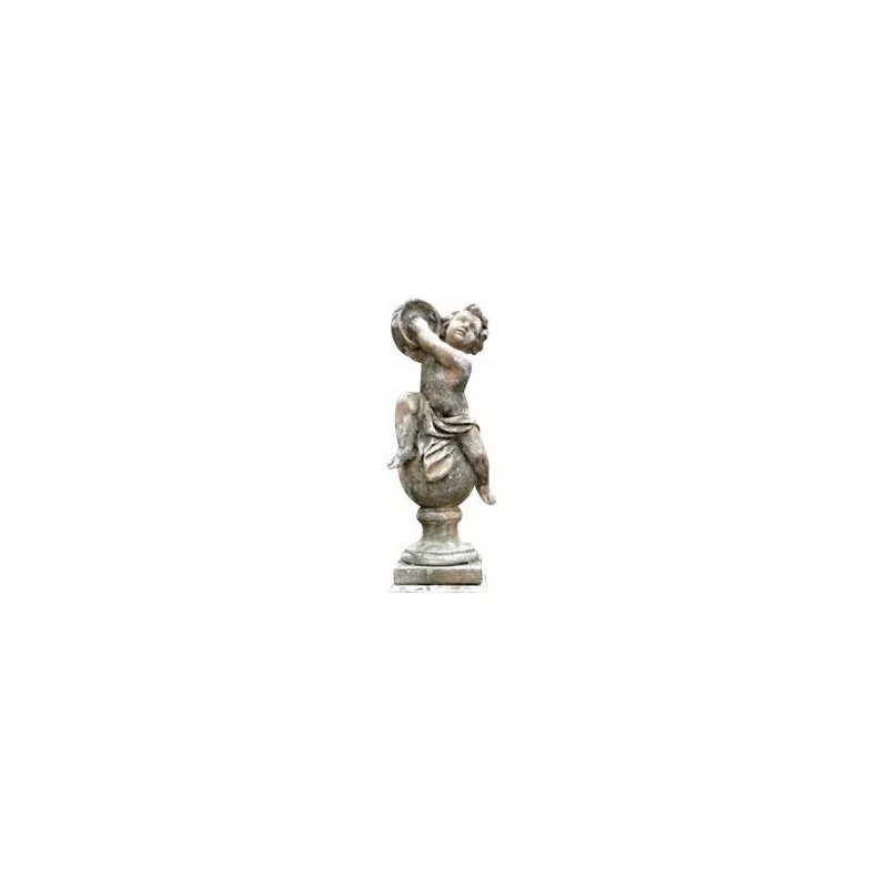 Statue aus rekonstituiertem Stein „Tamburinspieler“. Basis 29 x … - Moinat - Statuen