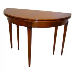 Halbmond-Esstisch aus massivem Kirschholz, mit 2 …