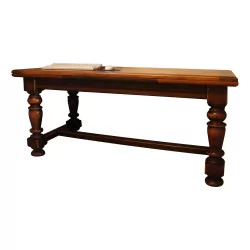 подержанный обеденный стол в стиле Людовика XIII из орехового дерева с 2 …
