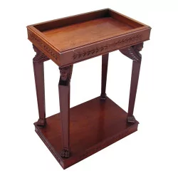 Empire style table in carved rosewood, on 4 legs