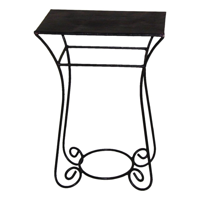 Table - harness, black patinated leather top. - Moinat - End tables, Bouillotte tables, Bedside tables, Pedestal tables Table - harness, black patinated leather top. - Moinat - End tables, Bouillotte tables, Bedside tables, Pedestal tables
