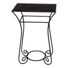 Table - harness, black patinated leather top. - Moinat - End tables, Bouillotte tables, Bedside tables, Pedestal tables