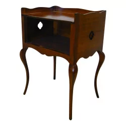 Louis XV bedside table in cherry wood with niche.