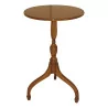Satin tripod pedestal table with painted decoration. - Moinat - End tables, Bouillotte tables, Bedside tables, Pedestal tables