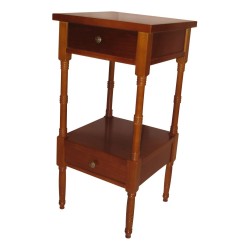 water glass living room table with 2 drawers.