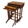 Set of \"Cats\" nesting tables, copy of Gallé in carved walnut, - Moinat - Nest of tables