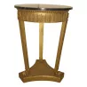 Empire pedestal table in gilded wood, with black marble top. - Moinat - End tables, Bouillotte tables, Bedside tables, Pedestal tables