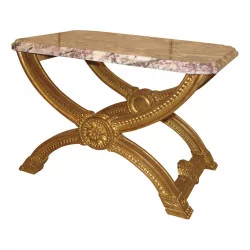 Tabouret table de salon en X Louis XVI au macaron en bois …