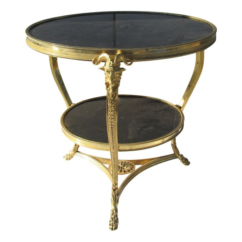 Large “Aries” pedestal table in chiseled and gilded bronze with marble … - Moinat - End tables, Bouillotte tables, Bedside tables, Pedestal tables Large “Aries” pedestal table in chiseled and gilded bronze with marble … - Moinat - End tables, Bouillotte tables, Bedside tables, Pedestal tables