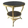 Large “Aries” pedestal table in chiseled and gilded bronze with marble … - Moinat - End tables, Bouillotte tables, Bedside tables, Pedestal tables
