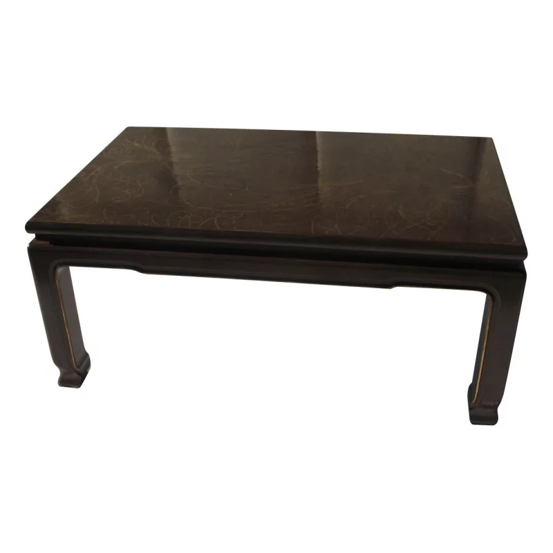taupe Pagoda table with chrysanthemum decoration, in … - Moinat - VE2022/1