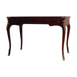 Table Tric-Trac de style Louis XV marquétée en palissandre …