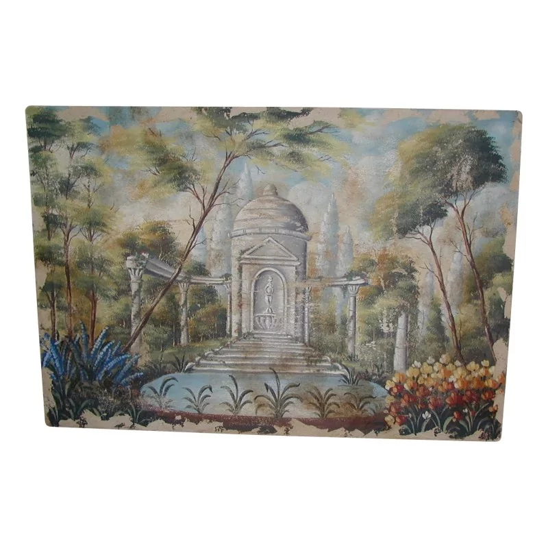 Fresco painted on wooden panel. - Moinat - Painting - Landscape