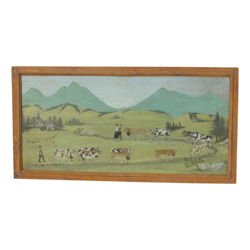 Painting, painting on wood panels, copy of “Poya”, with … - Moinat - Painting - Landscape Painting, painting on wood panels, copy of “Poya”, with … - Moinat - Painting - Landscape