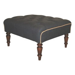 Napoleon III padded footstool, with turned feet, …