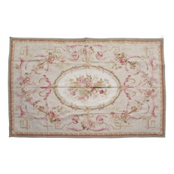 Aubusson 地毯设计 0371 - G。颜色：米色、粉色、绿色……