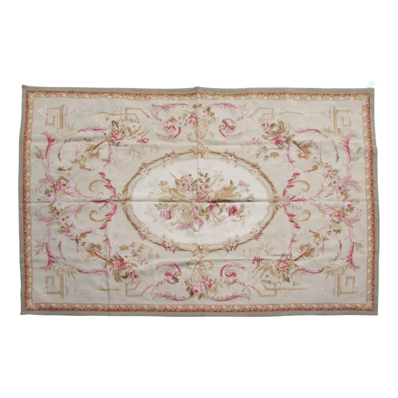 Teppich Aubusson Dessin 0371 - G. Farben: Beige, Rosa, Grün, … - Moinat - ShadeFlair