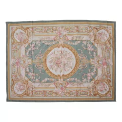 Design-Teppich Aubusson 0185 - G Farben: Rosa, Grün, Gelb, …