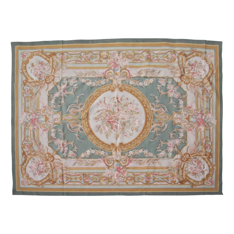 Tapis Aubusson dessin 0185 - G Coloris : rose, vert, jaune, … - Moinat - Tapis