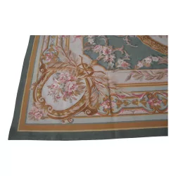 Tapis Aubusson dessin 0185 - G Coloris : rose, vert, jaune, …