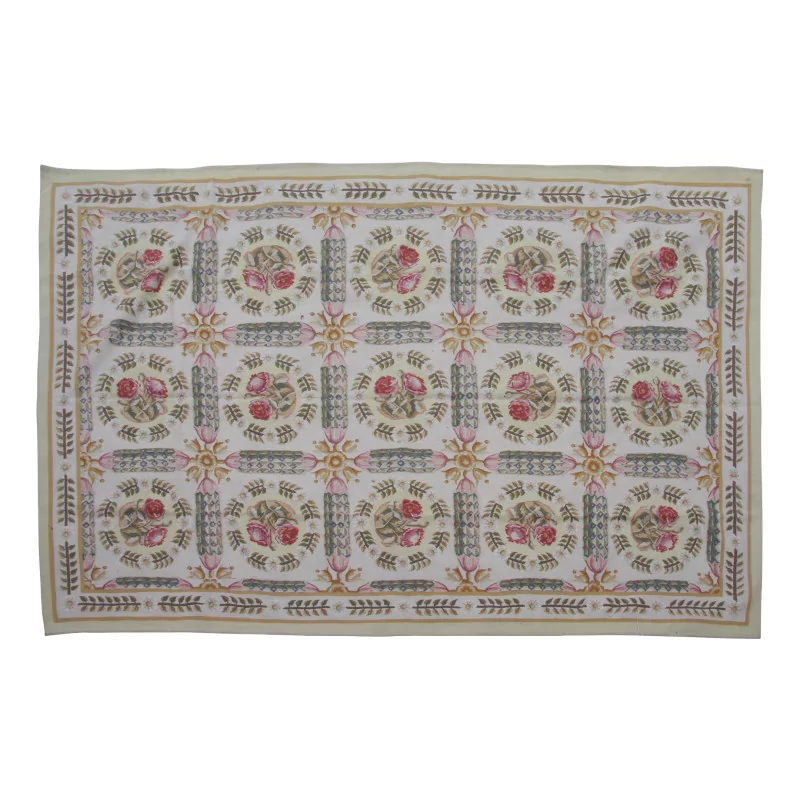 Aubusson rug design 0278 - I Colours: beige, pink, green, … - Moinat - Rugs