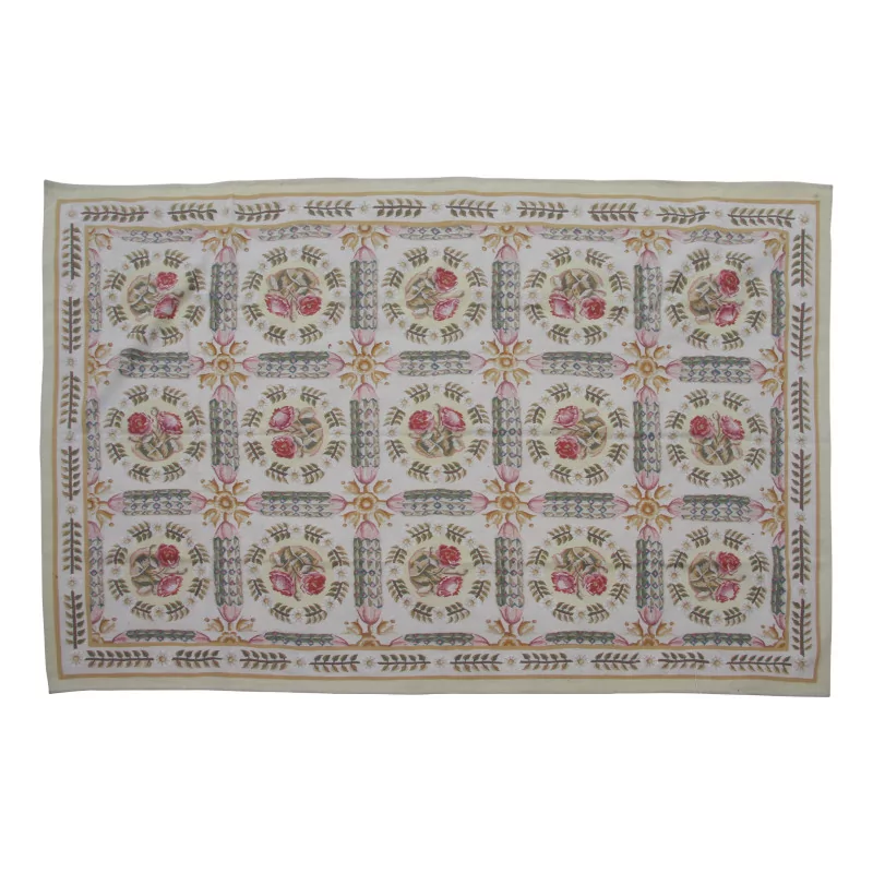 Teppich Aubusson Dessin 0278 - I Farben: Beige, Rosa, Grün, … - Moinat - Teppiche