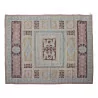 Tapis Aubusson dessin 0170. Coloris : Bleu, rose, brun, beige - Moinat - Tapis